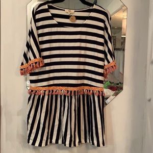 Striped tassel top